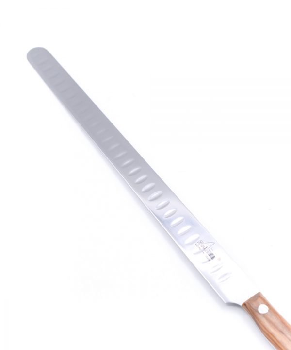 Maglio Nero Iside Fluted Salmon Knife 30cm Olive Wood