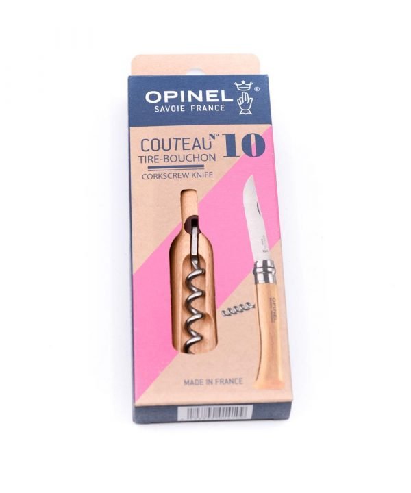 Opinel N.10 w/ Stainless Steel Corkscrew-custom-knives