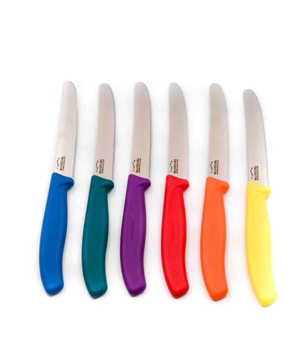 Victorinox Set Colori Pastello da Tavola Dentato Punta Tonda- coltellipersonalizzati.com