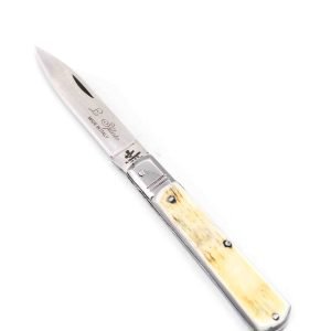 M.F. Fretted Antique Horn Head INOX 17cm - engraveyourknives.com