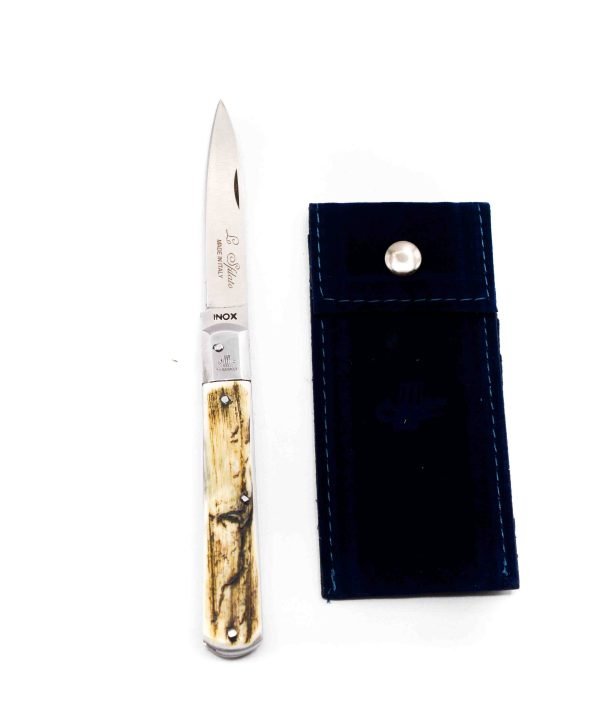 M.F. Sfilato Corno Antico Testina INOX 19cm - coltellipersonalizzati.com