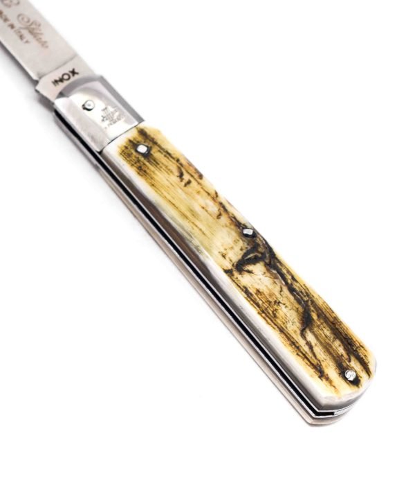 M.F. Sfilato Corno Antico Testina INOX 19cm - coltellipersonalizzati.com