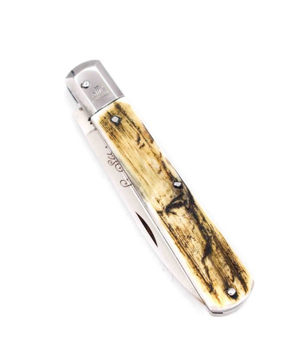 M.F. Sfilato Corno Antico Testina INOX 19cm - coltellipersonalizzati.com