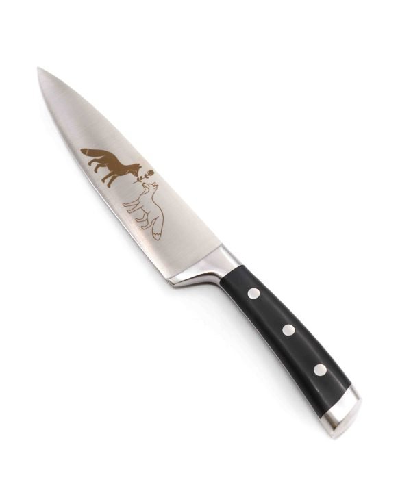CS Trinciante Forgiato Volpi Innamorate- coltellipersonalizzati.com