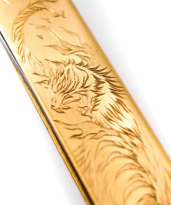 Higonokami Ottone 21cm Tigre Bianca Byakko-coltellipersonalizzati.com