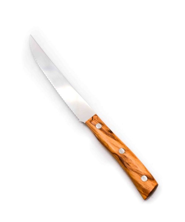 Maglio Nero Set da Bistecca 6pz Dentato Ulivo-coltellipersonalizzati.com