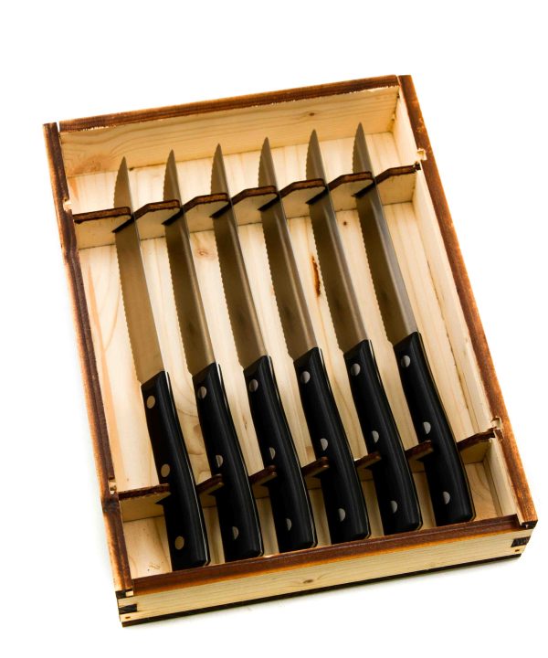 Maglio Nero Set da Bistecca 6pz Dentato-coltellipersonalizzati.com